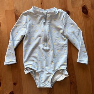 Carter's Long Sleeve Pastel Blue Lemon Rash Guard